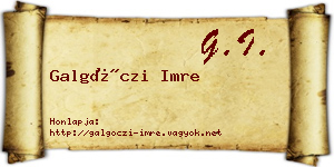 Galgóczi Imre névjegykártya
